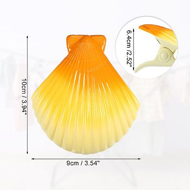 4 Pcs Shell Abs Metal Clothespins For Clothes Craft Pictures Party