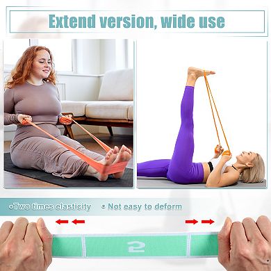 Yoga Stretching Band Yoga Stretch Strap With 8 Loops Elastic Exercise Band Expandable Strap