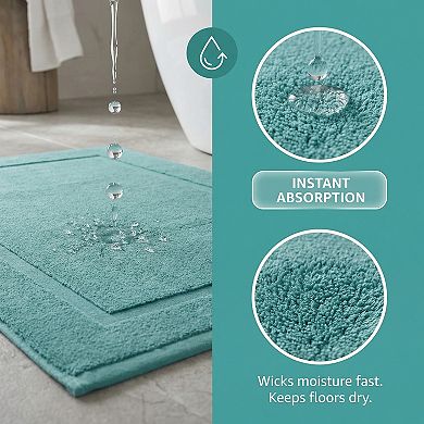 1Pcs Towel Cotton Banded Bath Mat Reversible Soft Plush Absorbent Bath Rug Bathtub Mat 16" x 24"