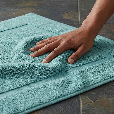 1Pcs Towel Cotton Banded Bath Mat Reversible Soft Plush Absorbent Bath Rug Bathtub Mat 16" x 24"