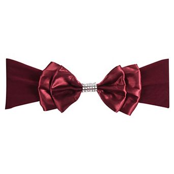Chair Sash Bow Spandex Stretch Chair Cover Bands Sashes With Bow Knot 10 pc