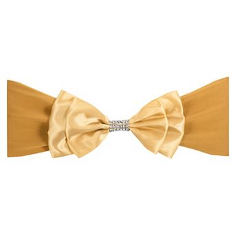 Chair Sash Bow Spandex Stretch Chair Cover Bands Sashes With Bow Knot 10 pc