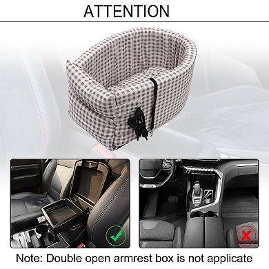 Plaid Style Dog Car Seat Adjustable Straps For Medium Small Sized Puppy Cat Seat Pets Pink White