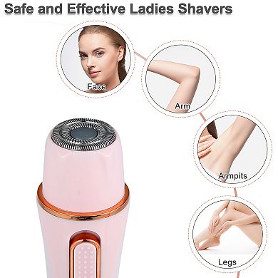 4 In 1 Usb Electric Hair Trimmer Removers For Eyebrow, Legs, Bikini, Nose Pink