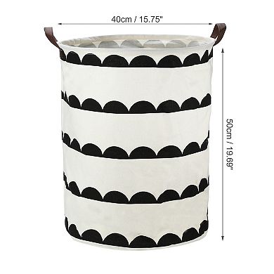 1 Pcs 60l Foldable Cylindrical Laundry Basket For Laundry Room Black Semicircle 19.69"x15.75"