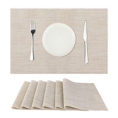 Set Of 6 Placemats Pvc Table Mats For Indoor Outdoor Dining Table