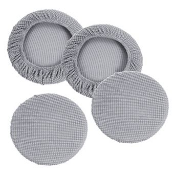 11" Round Bar Stool Cover, 4 Pack Washable Elastic Stool Cushion Cover for Diameter 11"-16" Chair