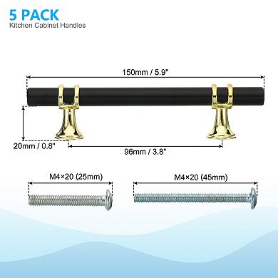 5pcs Kitchen Cabinet Handles, Drawer Pulls Drawer Hands 5.9inch Length, 3-3/4 Inch Hole Center