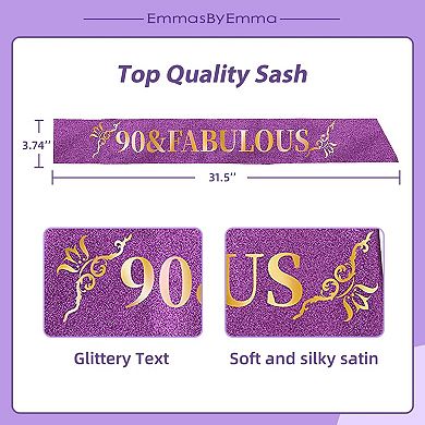 90th Birthday Sash And Tiara For Women