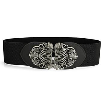 Wide Elastic Vintage High Stretchy Retro Waist Belt With Buckle For Women