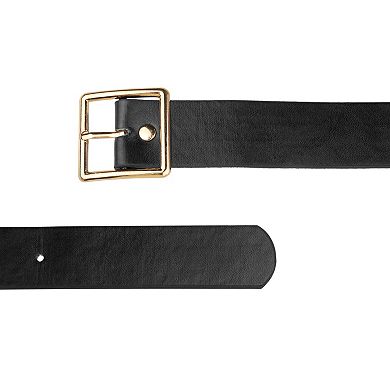 Women's Leather Belts Black Waist Belt With Pin Buckle For Dress Jeans