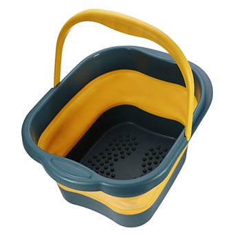 Collapsible Foot Bath 15l/4 Gallons Feet Soaking Tub Foot Soaking Bath Basin Green Yellow