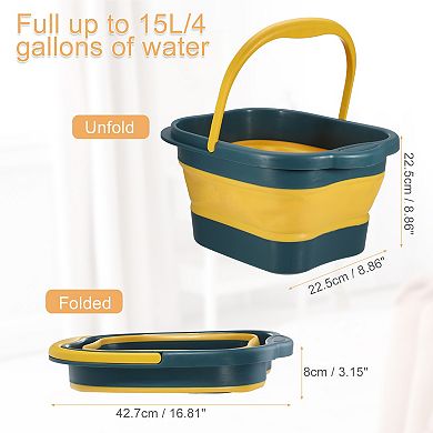Collapsible Foot Bath 15l/4 Gallons Feet Soaking Tub Foot Soaking Bath Basin Green Yellow