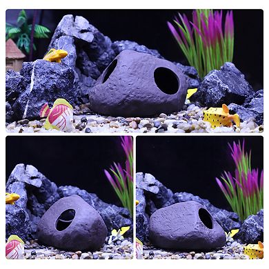 Fish Tank Decoration Stone For Aquatic Pets To Breed Rest Brown 5.24"x3.82"x2.95"