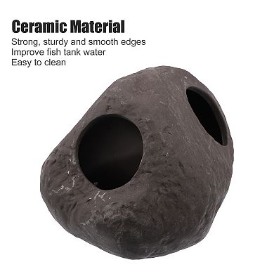 Fish Tank Decoration Stone For Aquatic Pets To Breed Rest Brown 5.24"x3.82"x2.95"