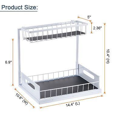 Under Sink Organizers And Storage, 2 Tier Sliding Cabinet Organizer