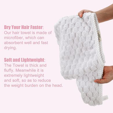 Hair Drying Towel Dry Cap Cloud Grid Shape Lightweight for After Bath Drying
