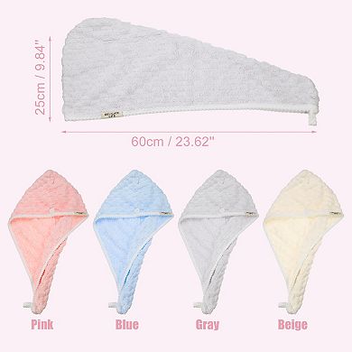 Hair Drying Towel Dry Cap Cloud Grid Shape Lightweight for After Bath Drying