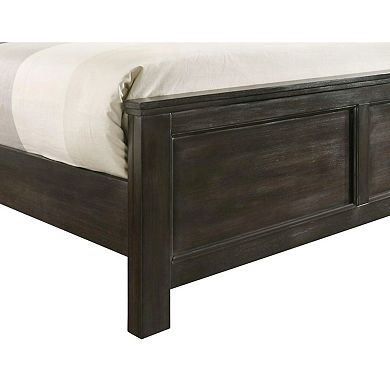 Aver Full Size Bed, Transitional Carved Panel Design, Nutmeg Brown Wood
