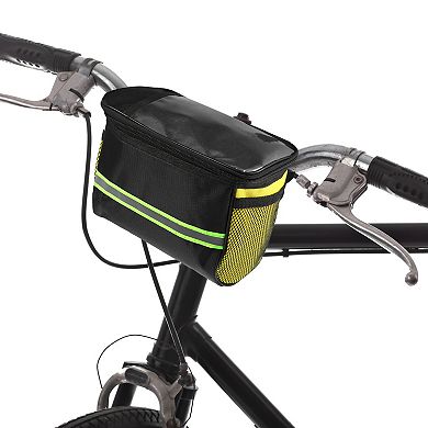 Handlebar Bag with Phone Holder Mesh Side Pocket Front for Mountain Bike