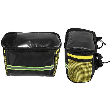 Handlebar Bag with Phone Holder Mesh Side Pocket Front for Mountain Bike