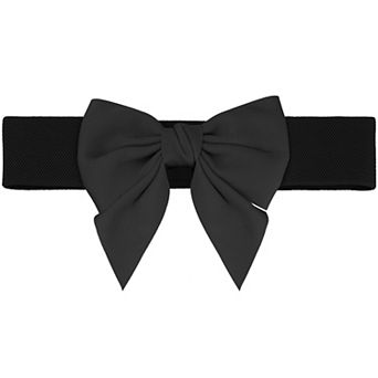 Women's Bowknot Elastic Wide Belts Dress Bow Tie Stretchy Waistband For Party Casual
