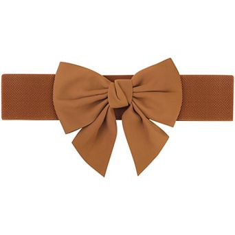 Women's Bowknot Elastic Wide Belts Dress Bow Tie Stretchy Waistband for Party Casual