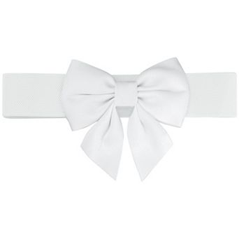 Women's Bowknot Elastic Wide Belts Dress Bow Tie Stretchy Waistband For Party Casual