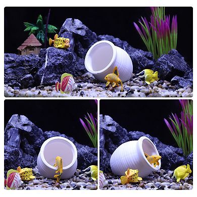 Fish Tank Decoration Stone For Aquatic Pets To Breed Rest White 3.19"x3.11"x3.11"