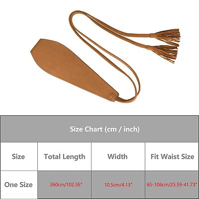 Womens Faux Suede Tassel Belt Vintage Corset Cinch Obi Belts 