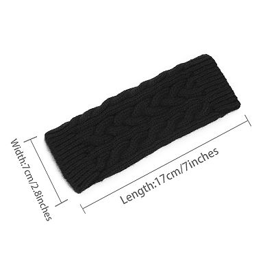 Women's Ribbed Wrist Arm Warmers Stretchy Cable Knitted Fingerless Gloves