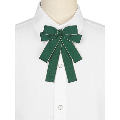 Women's Bowknot Pre-tied Bowties Ribbon Bow Brooch Pin Bow Tie
