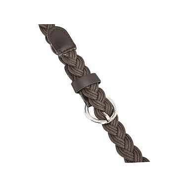 Women Skinny Braided Belt Adjustable Pin Buckle Weave Casual
