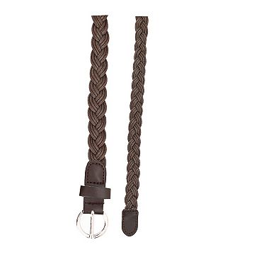 Women Skinny Braided Belt Adjustable Pin Buckle Weave Casual