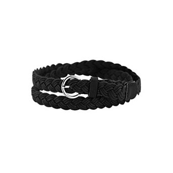 Women Skinny Braided Belt Adjustable Pin Buckle Weave Casual
