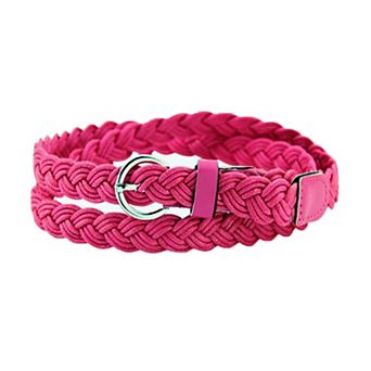 Women Skinny Braided Belt Adjustable Pin Buckle Weave Casual