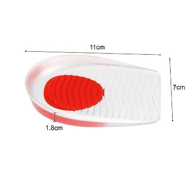 Heel Support Cup Pads Cushion Orthotic Insole Ripple Pattern Size 40-46 4pcs