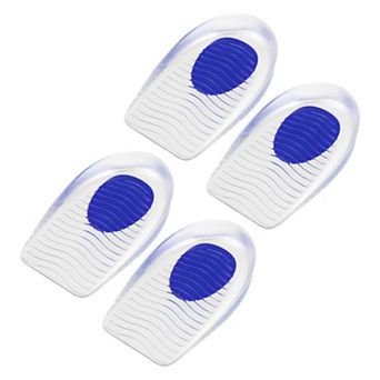 Heel Support Cup Pads Cushion Orthotic Insole Ripple Pattern Size 40-46 4 pc