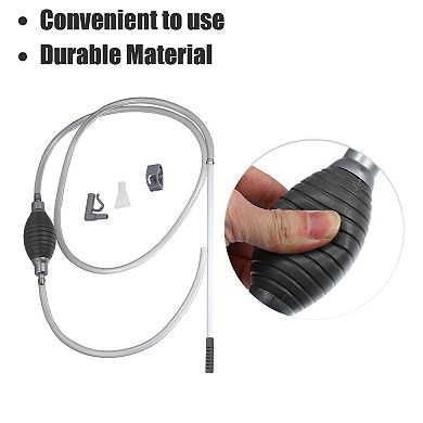 1 Pcs Fish Tank Cleaning Tool Python Aquarium Sand Gravel Cleaner With Flat Sucker Gray 86.6" Long