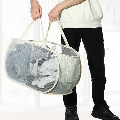 1 Pcs 75l Folding Laundry Basket Portable Hamper Basket For Bathroom