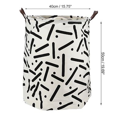 1 Pcs 60l Foldable Cylindrical Laundry Basket For Laundry Room Black Cylindrical Dot