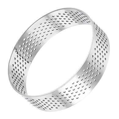 2pcs Stainless Steel Circular Cake Rings 2.7" Perforated Cake Mousse Ring Kitchen Baking Mould