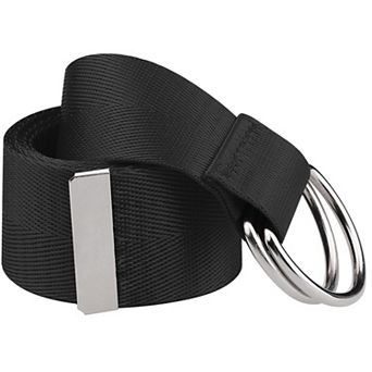 Ladies' Double D-ring Buckle Belt Women Canvas Solid Color Adjustable Waist Belts