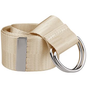 Ladies' Double D-ring Buckle Belt Women Canvas Solid Color Adjustable Waist Belts