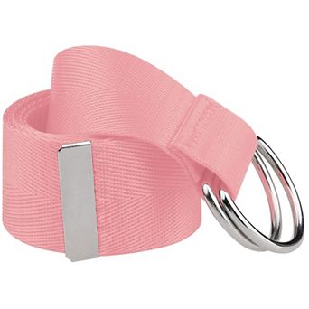 Ladies' Double D-Ring Buckle Belt Women Canvas Solid Color Adjustable Waist Belts