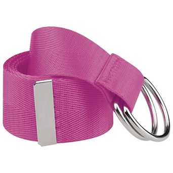 Ladies' Double D-Ring Buckle Belt Women Canvas Solid Color Adjustable Waist Belts