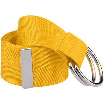 Ladies' Double D-ring Buckle Belt Women Canvas Solid Color Adjustable Waist Belts