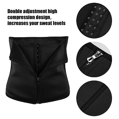 Waist Trimmer Zippered Belt Tummy Tuck Belts Neoprene Waist Sweat Band 33.07"x10.24"