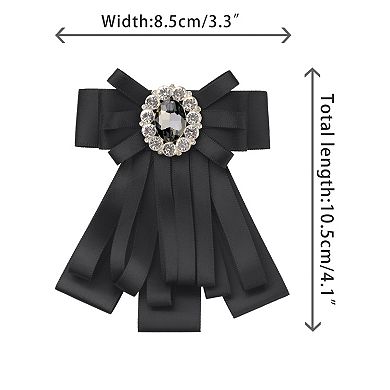 Women's Bow Brooch Pre-tied Ribbon Faux Rhinestone Elegant Bow Ties