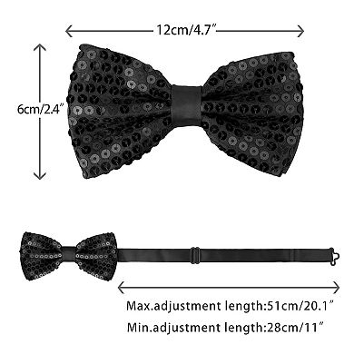 Men's Sequins Sparkling Adjustable Neck Shiny Bow Ties